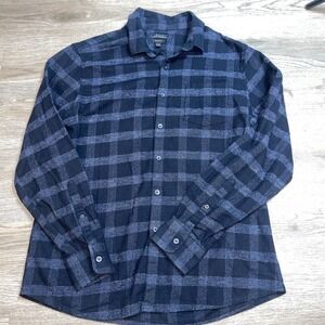 Marck Anthony Tshirt long-sleeve plaid shirts Size L Casual Formal Slim  Black